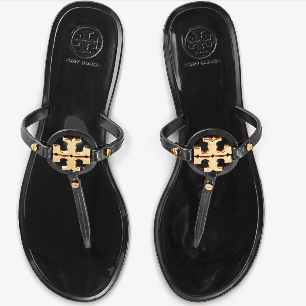 BLACK TORY BURCH MINI MILLER JELLY SANDAL Size 9